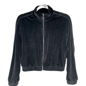 Victoria's Secret On Point Zip Up Velour Jacket with Ribbing Size Medium